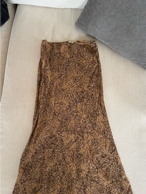 Whimsy + Row Brown Floral Maxi Skirt